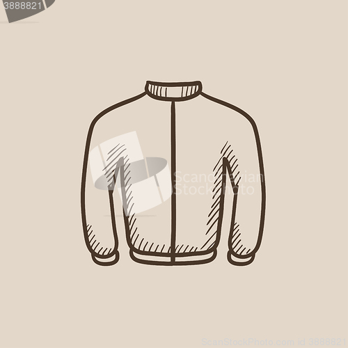 Image of Biker jacket sketch icon.