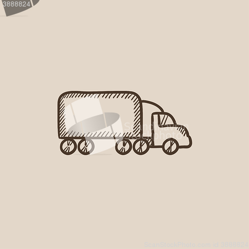 Image of Delivery truck sketch icon.