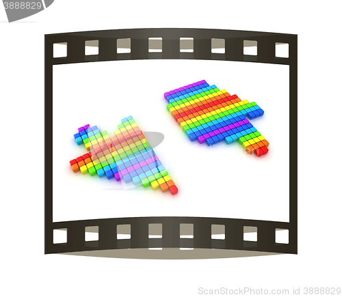 Image of Set of Link selection computer mouse cursor on white background. The film strip