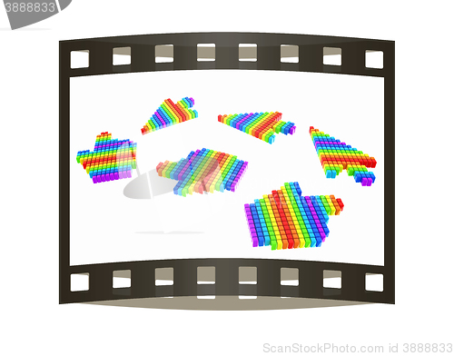 Image of Set of Link selection computer mouse cursor on white background. The film strip