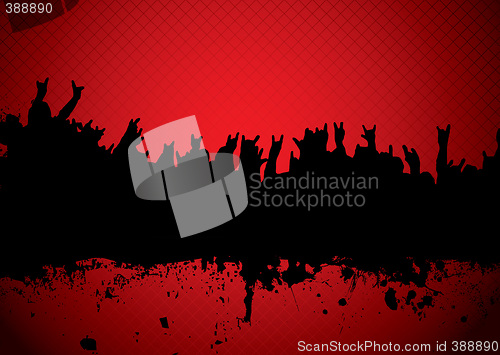 Image of concert crowd red