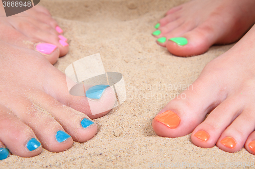 Image of nice legs with pedicure