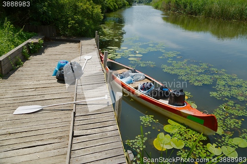 Image of Canoe on the riverside