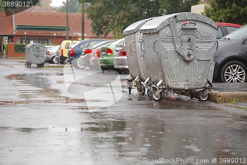 Image of Garbage Containers Full, Overflowing