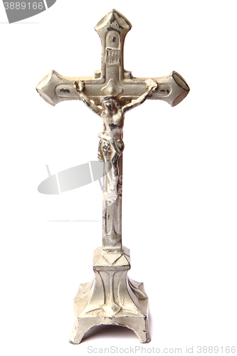 Image of metal crucifix isolated
