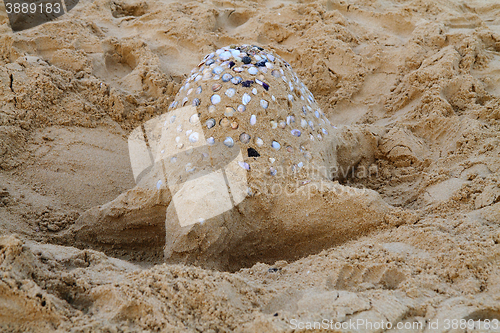 Image of sand castle on the beach