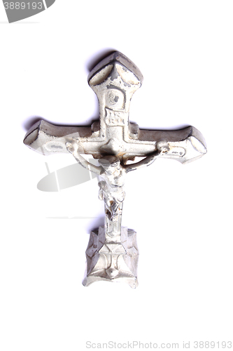 Image of metal crucifix isolated