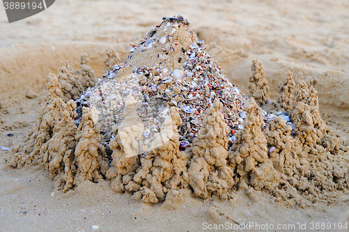 Image of sand castle on the beach