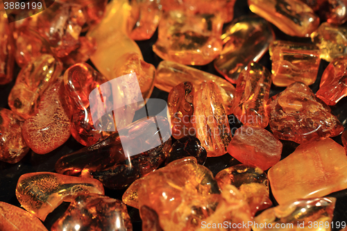 Image of yellow amber mineral collection