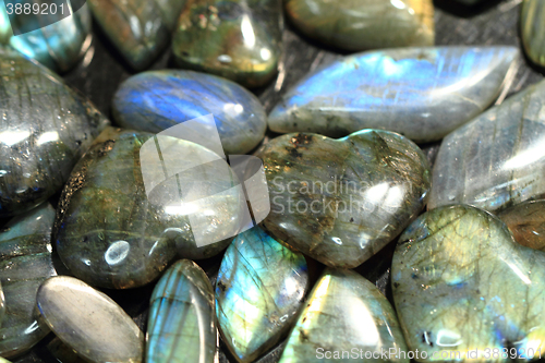 Image of heart labradorite mineral background