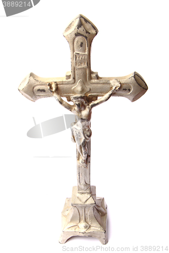 Image of metal crucifix isolated