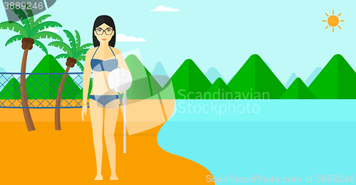 Image of Beach volleyball player.
