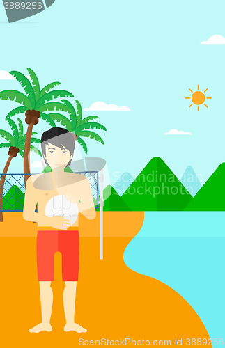 Image of Beach volleyball player.