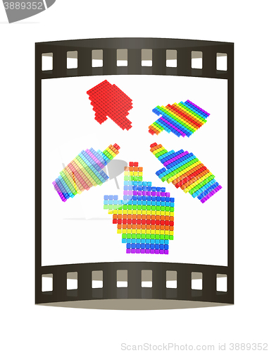 Image of Set of Link selection computer mouse cursor on white background. The film strip