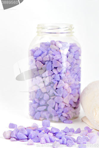 Image of Salt in the bottle and towel