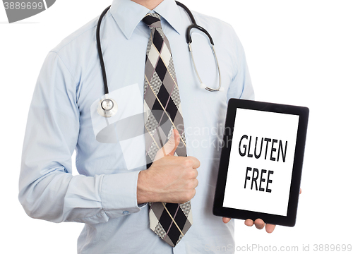 Image of Doctor holding tablet - Gluten free