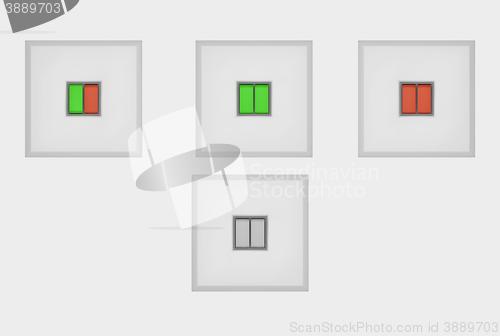 Image of On/Off switches on the wall