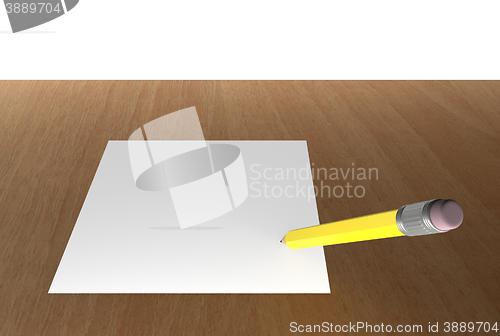 Image of pencil and white blank paper