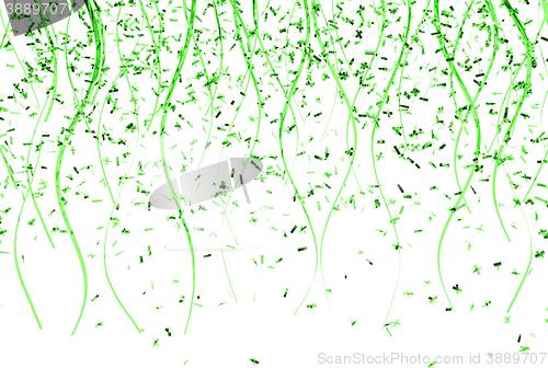 Image of falling green confetti