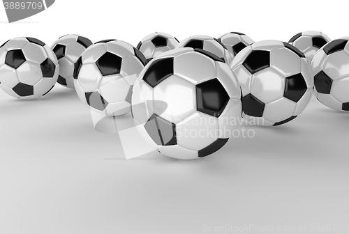 Image of many soccer balls