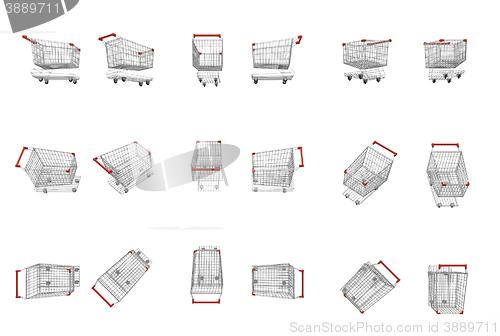 Image of empty supermarket carts