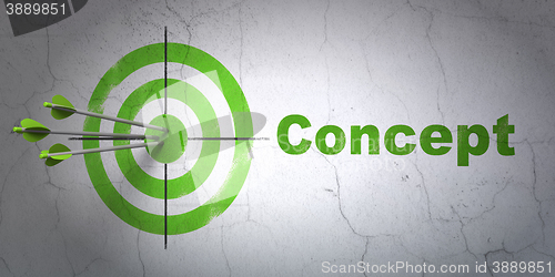 Image of Marketing concept: target and Concept on wall background