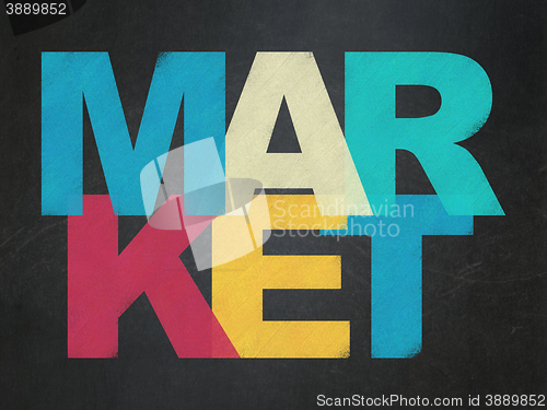 Image of Advertising concept: Market on School board background