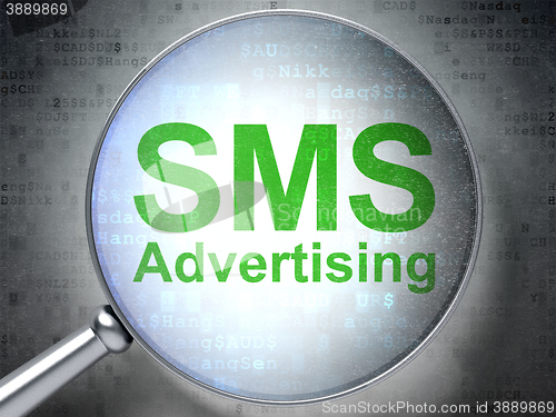 Image of Marketing concept: SMS Advertising with optical glass