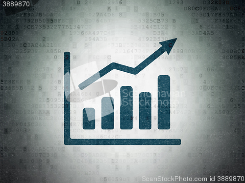 Image of Marketing concept: Growth Graph on Digital Data Paper background