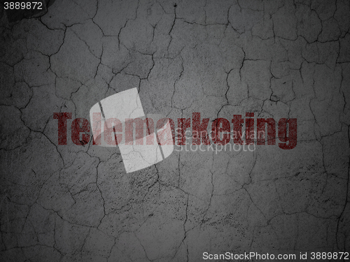 Image of Marketing concept: Telemarketing on grunge wall background