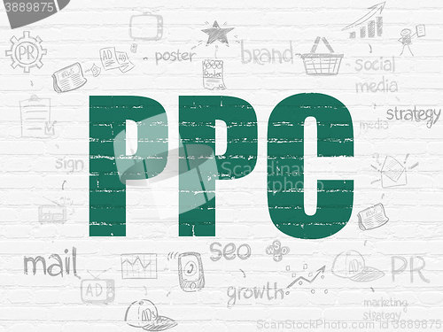 Image of Marketing concept: PPC on wall background