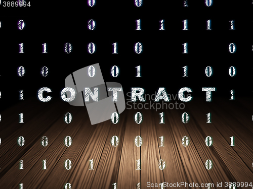 Image of Finance concept: Contract in grunge dark room