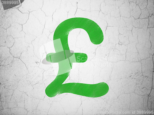 Image of Currency concept: Pound on wall background