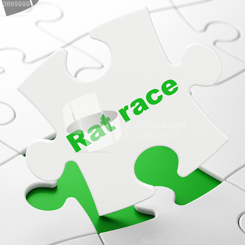 Image of Business concept: Rat Race on puzzle background