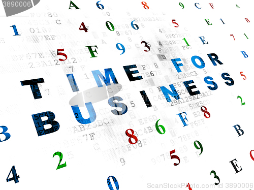 Image of Timeline concept: Time for Business on Digital background