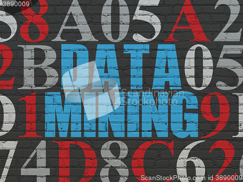 Image of Information concept: Data Mining on wall background