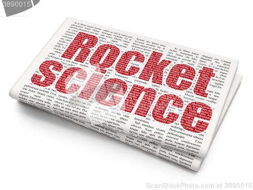 Image of Science concept: Rocket Science on Newspaper background