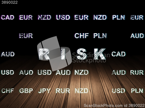 Image of Finance concept: Risk in grunge dark room