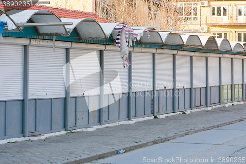 Image of Closed for the winter pavilions seaside souvenir shops