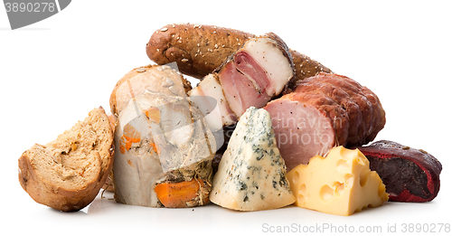 Image of Meat and cheese isolated