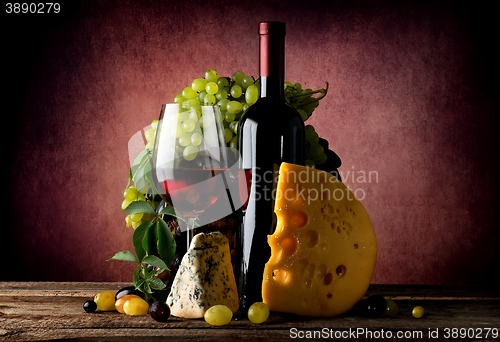 Image of Cheese and wine