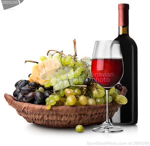 Image of Fruits and wine