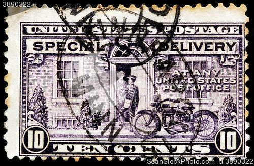 Image of American Postman and his Motorcycle