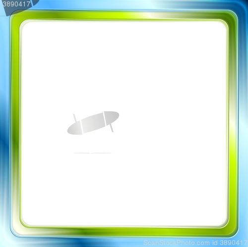 Image of Blue and green bright frame on white background
