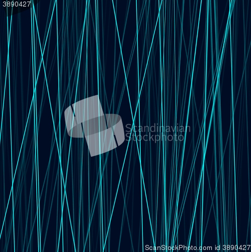 Image of Cyan neon abstract lines on dark background