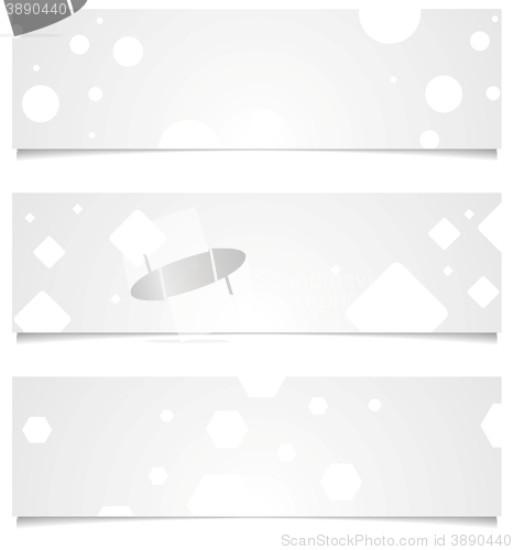 Image of Light grey tech geometric banners