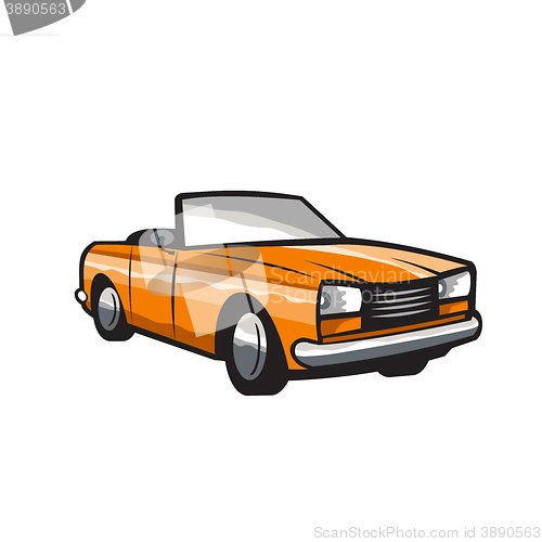 Image of Vintage Cabriolet Top-Down Car Isolated Retro