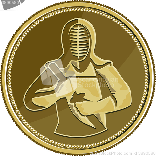 Image of Kendo Swordsman Gold Medal Retro