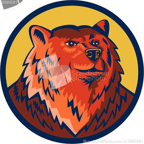 Image of Russian Bear Head Circle Retro