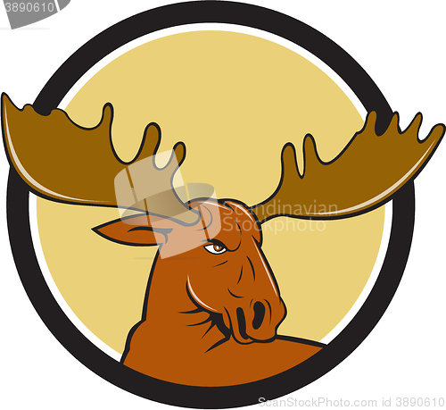 Image of Moose Head Circle Cartoon